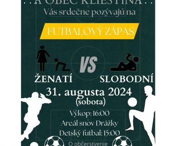 Futbalový zápas ženatí proti slobodným 31.08.2024