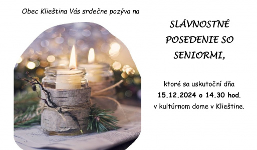 Slávnostné posedenie so seniormi dňa 15.12.2024 